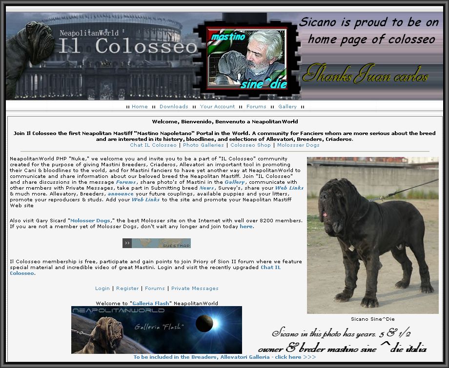 Sicano sine^die su home page colosseo